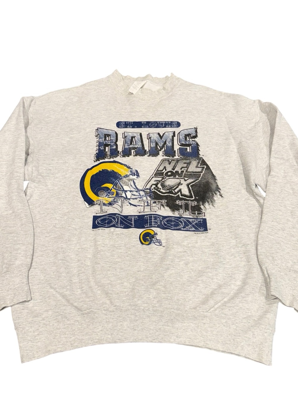 Vintage St. Louis Rams crewneck sweatshirt Large gray 90s Fox News